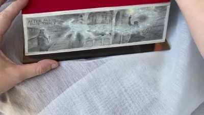 I make these crazy books with hidden paintings. Here’s a Harry Potter one that someone commissioned from me.