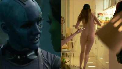 Karen Gillan - Supervillain Dressed vs Undressed