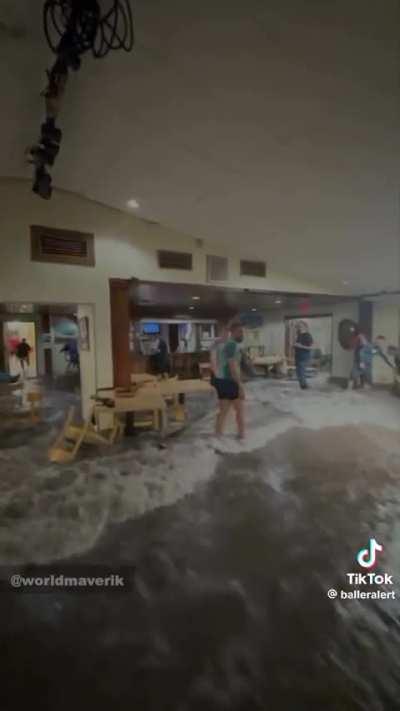 The strength  of flood waters