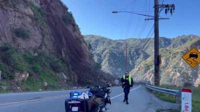 Rock slide on Malibu Canyon Rd