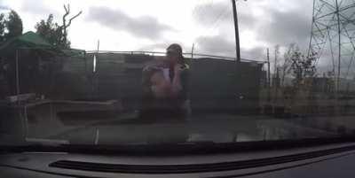 Man molests lady cop in front of dashboard camera rolling