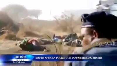 South African Police guns down Mine Workers (16.8 2012)