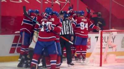 Ice-Level View of Lehkonen's Semi-Final Series Winning Goal