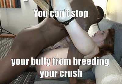 All you could do was stroke your dick as your bully bred your crush