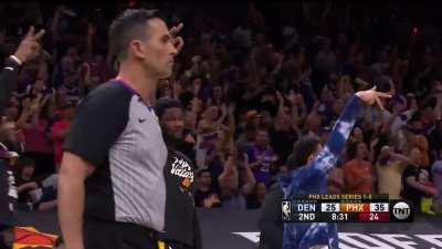 [Highlight] Torrey Craig blocks Monte Morris' shot from behind which turns into a Dario Saric three-ball on the other end