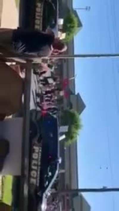 Racists imitating George Floyds death. Video.