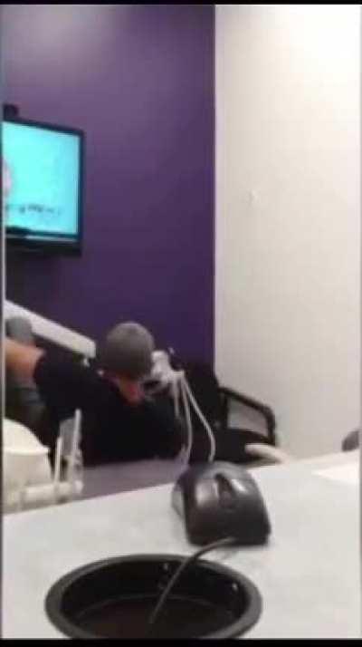 Handstand in Dentist Office