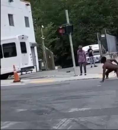 Imagine being the person that fingerprints this guy when he gets to jail.