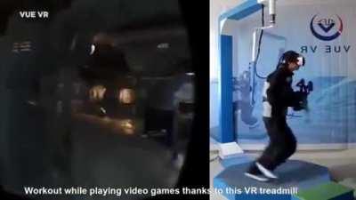 Workout while playing video games thanks to this VR treadmill