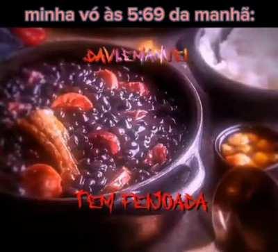 Eu cozinho feijoada, eu adoro cozinhar feijoada. Eu vou bater o recorde mundial em comer feijoada. Já comi feijoadas de 2050 homens diferentes 