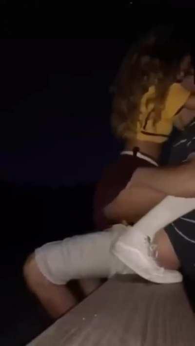 Nerdy girl riding at the park