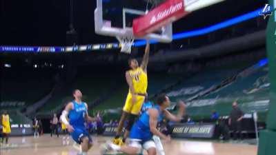 [Highlight] Slow-mo and alternate angle of LeBron's unbelievable pass to Kuzma last night vs the Bucks: