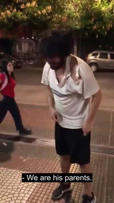 (After) a kid tried to steal a man's phone on the street and the man slapped him, the kid's parents came and beat the man up. Buenos Aires, Argentina