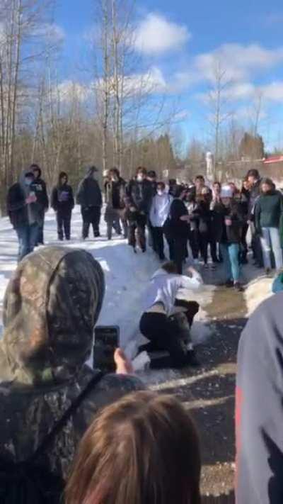 fight that my friend filmed in canada. both dumb grade 8’s