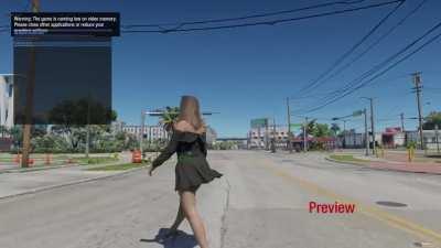 Look at the physics on the skirt. Looks impressive.