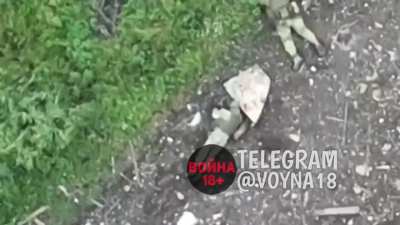 Russian Soldier being hit by Ukrainian small arms fire: Pavlovka, Donetsk Region of Ukraine, 2023