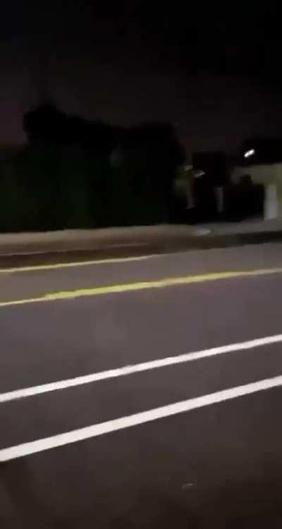 Drunk man runs in street naked and pays the price