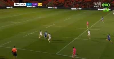 Try of the tournament so far, Nick Mougios of Greece