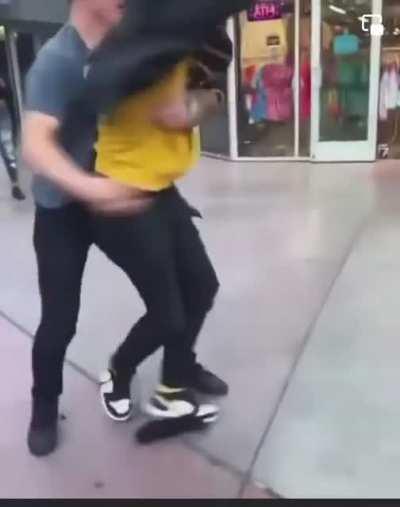 His face when he starts choking him