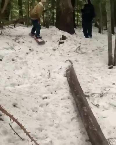 To slide on a log
