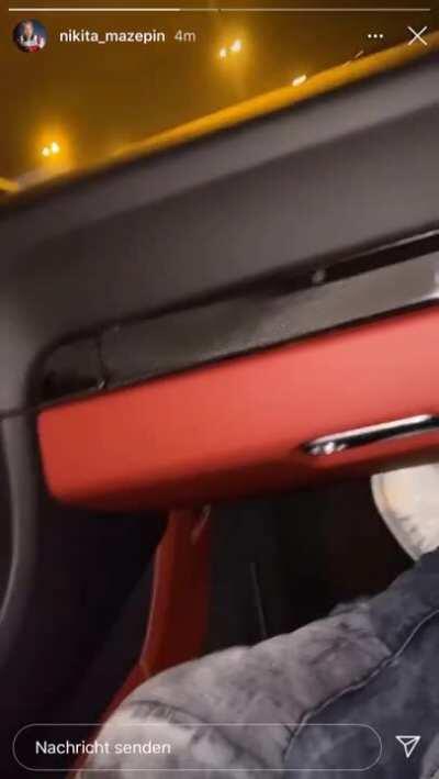 Safe for work (blurred) - Nikita Mazepin's deleted instagram story