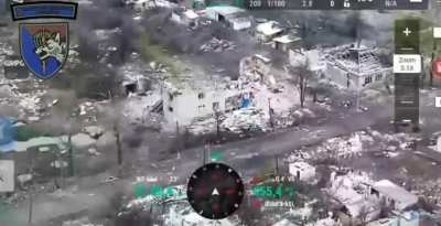 Soldiers of the 2nd parachute battalion of the 25th separate airborne brigade throw a large explosive charge into a basement used as a hiding spot for russian soldiers. Pokrovsk direction.