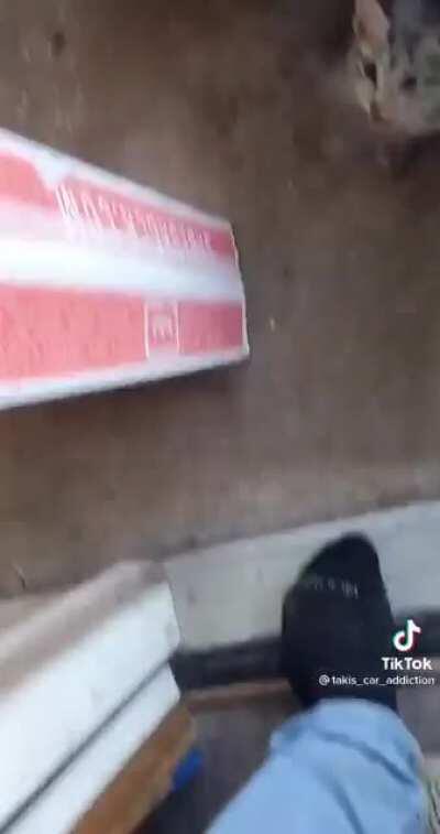 All he wanted to do was get a package off the porch