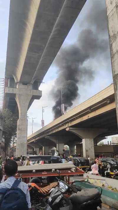 A full blown fire on the bridge