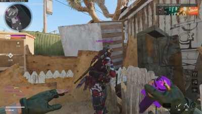 My teammate went in the corner to punish himself for taking my execution