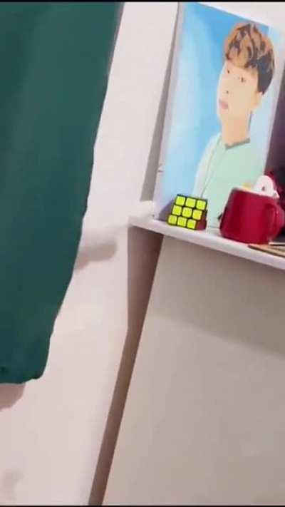 A cat rearranges things.