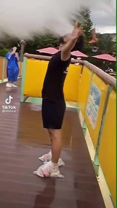 The splash hit a little harder than he expected!