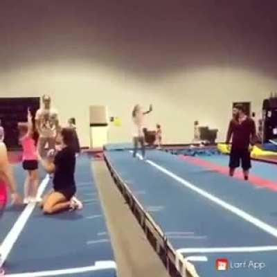 This girl's flips are definitely top talent