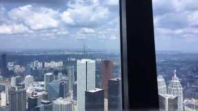 The CN tower in Toronto Canada has a restaurant that spins 117 stories up in the air