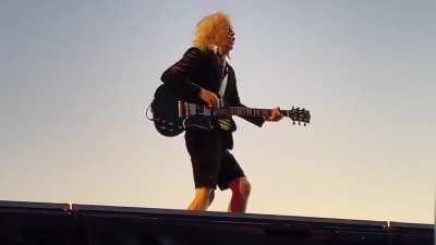 Brian Johnson(Vocalist) at 76 and Angus Young(Lead Guitar) at 69 still rocking harder than most people today! (clip from their ongoing tour)