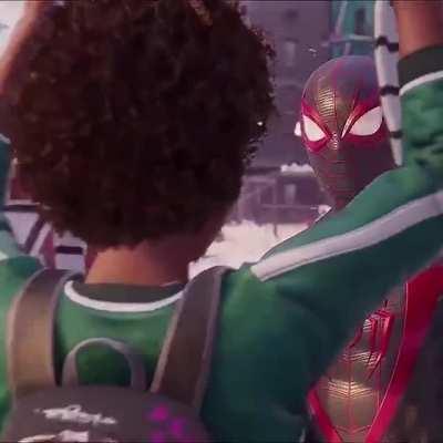 This cutscene from Marvel's Spider-Man: Miles Morales