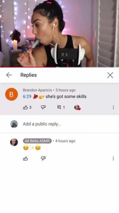 Does anyone have a custom video lf her if you do please let me know her mouth sounds are crazy sexual!