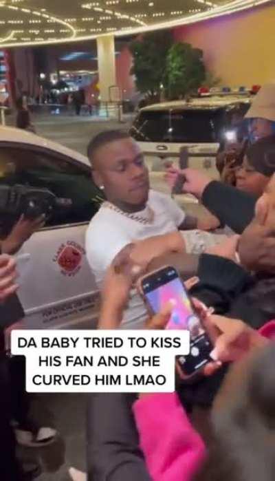 Da baby trying to kiss fan???