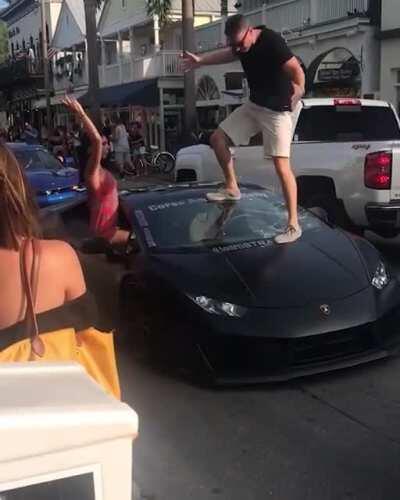 What happens when you step on your Lamborghini windshield