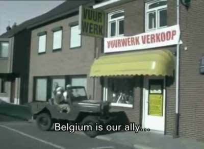 Dutch buying fireworks in Belgium today