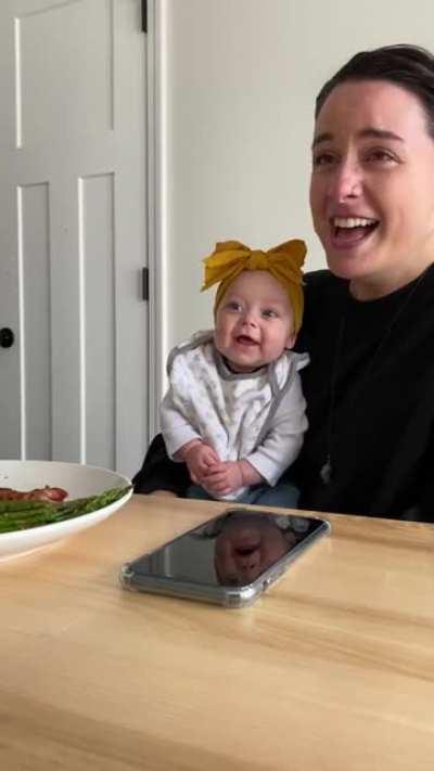 Hearing your baby laugh for the first time