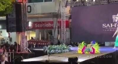 This fashion show was shocking. The atmosphere was electric.