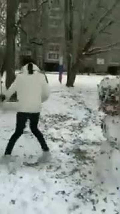 What could go wrong kicking a snowman?