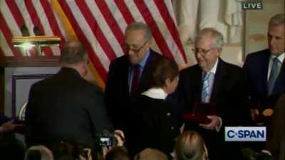 'January 6 heroes' refuse to shake Sen. Mitch McConnell's hand.