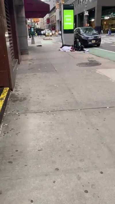 Homeless people on every corner, very sad