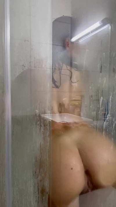 Well, how does my butt look through the glass of the shower stall? Will you join?