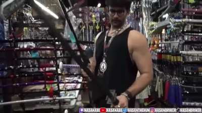 hasan calling his sword “the swastika one”