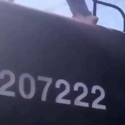 Jumping across train cars