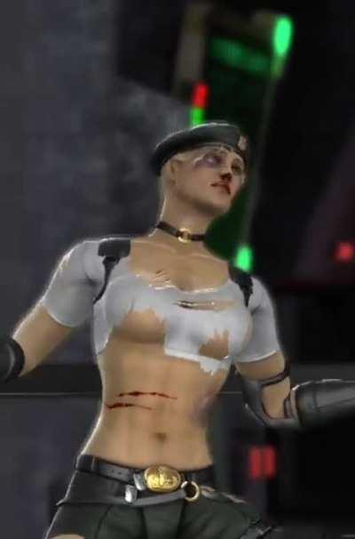 Man Sonya in MK vs DC was sexy with her top ripping apart