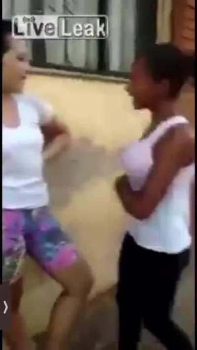 Girl brutally knocks out bully while sitting on top. Looks at her like she is nothing at the end.