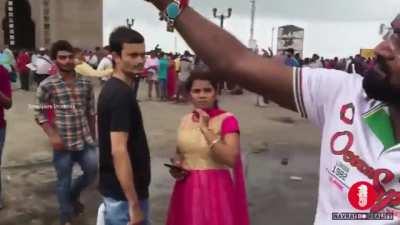 Just a white woman walking on the streets of Mumbai, India…